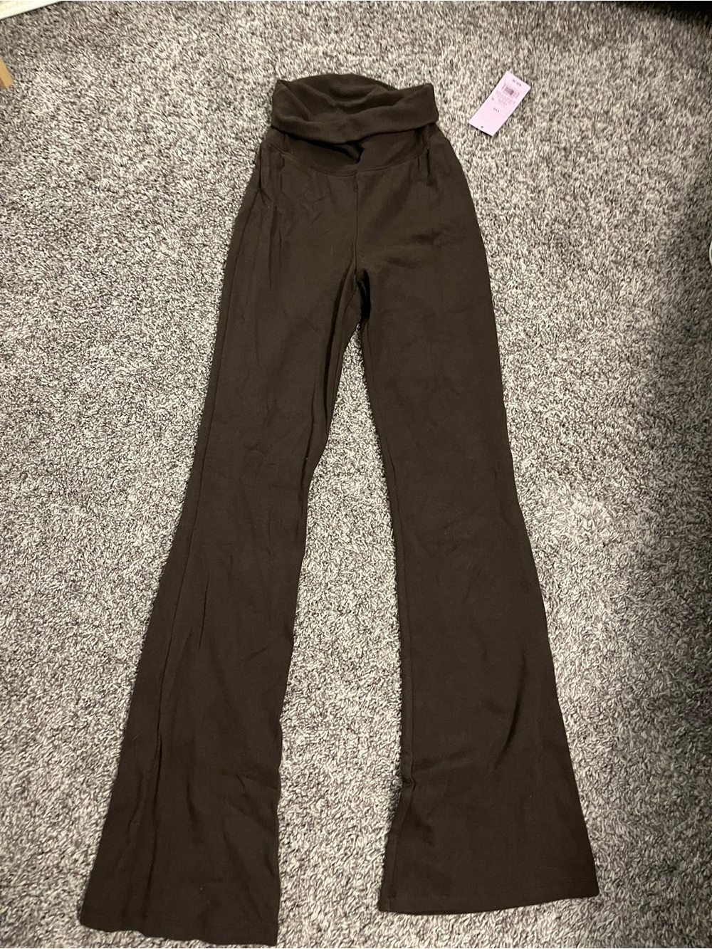 wild fable Fold-Over Waist Flare Pants in Dark Brown
